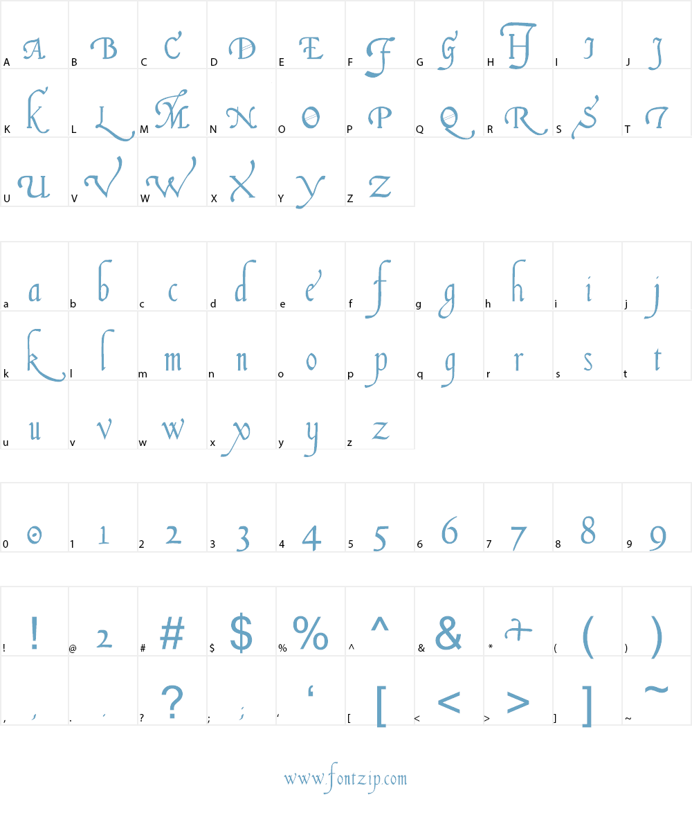 Italian Cursive, 16th c. Font Character
